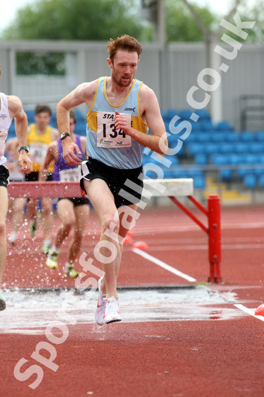 Richard Morrell (New Marske Harriers) 3000 metres steeplechase, Northern Championships, Sport City, Manchester